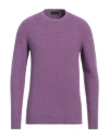 Roberto Collina Man Sweater Mauve Size 42 Cotton, Nylon, Elastane In Purple