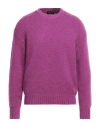 Roberto Collina Man Sweater Mauve Size 44 Baby Alpaca Wool, Nylon, Wool In Purple