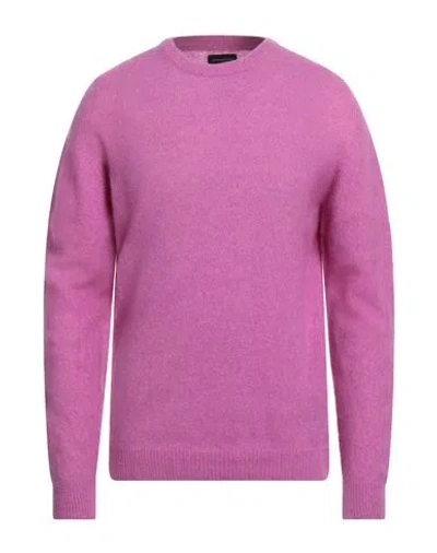 Roberto Collina Man Sweater Mauve Size 44 Cashmere, Silk, Polyester
