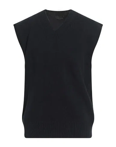 Roberto Collina Man Sweater Midnight Blue Size 40 Wool, Cashmere In Black