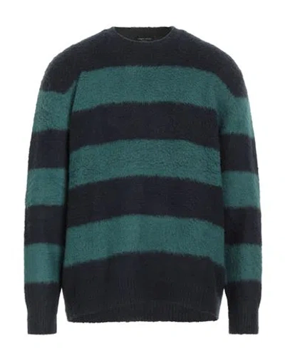 Roberto Collina Man Sweater Midnight Blue Size 44 Cotton, Nylon, Elastane In Multi