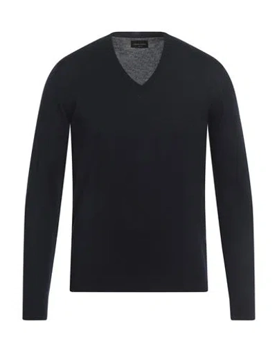 ROBERTO COLLINA ROBERTO COLLINA MAN SWEATER MIDNIGHT BLUE SIZE 44 MERINO WOOL