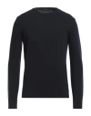 Roberto Collina Man Sweater Midnight Blue Size 46 Merino Wool, Cashmere In Black