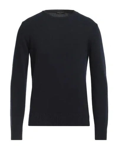 Roberto Collina Man Sweater Midnight Blue Size 46 Merino Wool, Cashmere In Black
