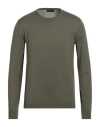 Roberto Collina Man Sweater Military Green Size 38 Cotton