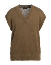 Roberto Collina Man Sweater Military Green Size 38 Cotton, Linen
