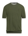 Roberto Collina Man Sweater Military Green Size 44 Cotton In Gray