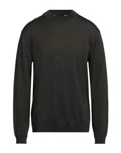 Roberto Collina Man Sweater Military Green Size 46 Merino Wool In Black