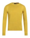 Roberto Collina Man Sweater Mustard Size 36 Merino Wool In Yellow