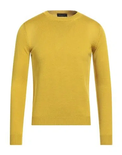 Roberto Collina Man Sweater Mustard Size 36 Merino Wool In Yellow
