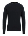 Roberto Collina Man Sweater Navy Blue Size 40 Cashmere, Silk, Polyester In Black