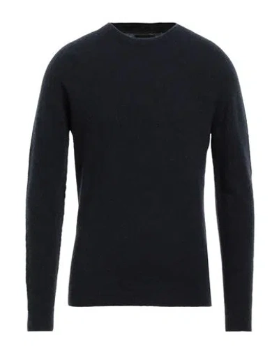 Roberto Collina Man Sweater Navy Blue Size 40 Cashmere, Silk, Polyester In Navy Blue