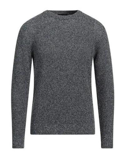 Roberto Collina Man Sweater Navy Size 42 Organic Cotton, Linen In Navy Blue