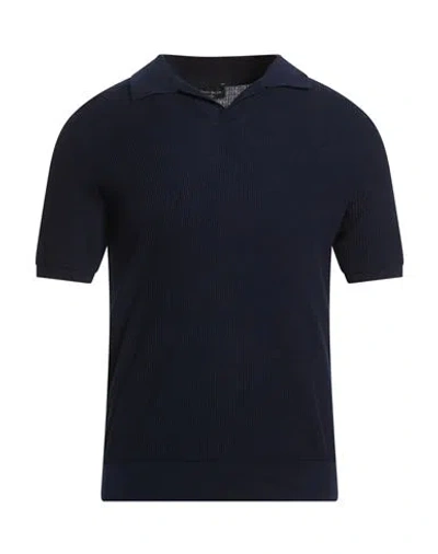 Roberto Collina Man Sweater Navy Size 38 Cotton In Blue