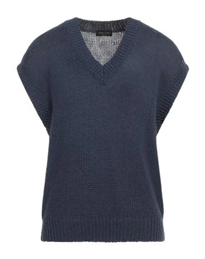 Roberto Collina Man Sweater Navy Size 40 Cotton, Linen