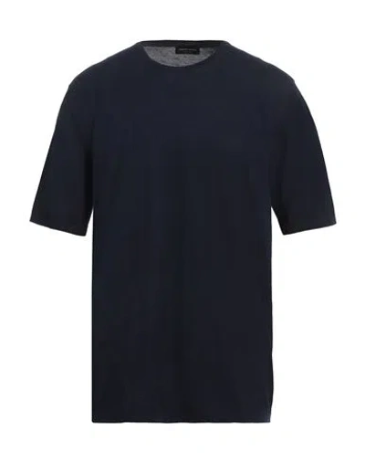 Roberto Collina Man Sweater Navy Size 44 Cotton In Navy