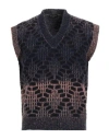 Roberto Collina Man Sweater Navy Size 46 Baby Alpaca Wool, Nylon In Gray