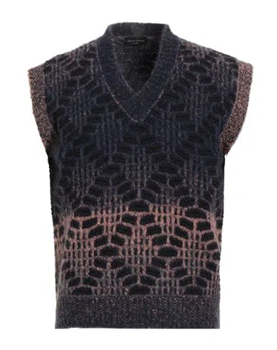 Roberto Collina Man Sweater Navy Size 46 Baby Alpaca Wool, Nylon In Gray