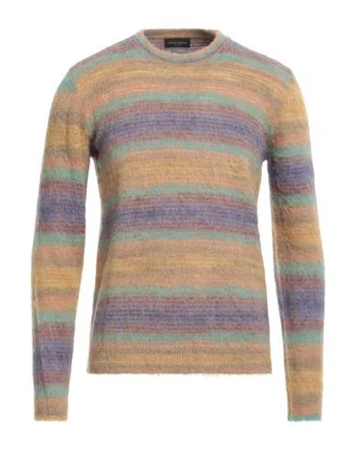 Roberto Collina Man Sweater Ocher Size 42 Nylon, Synthetic Fibers, Mohair Wool, Alpaca Wool, Wool In Yellow