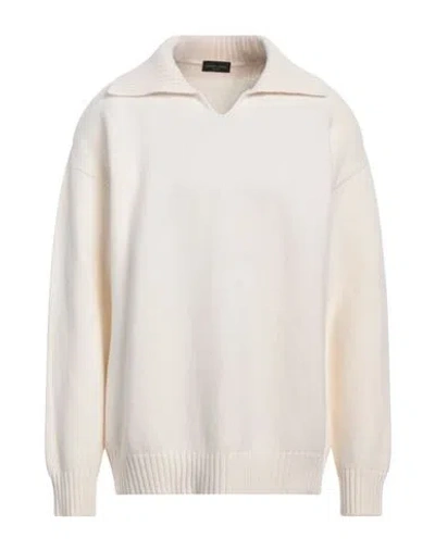 Roberto Collina Man Sweater Off White Size 42 Merino Wool, Cashmere In Neutral