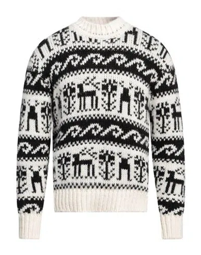 Roberto Collina Man Sweater Off White Size 42 Baby Alpaca Wool, Nylon, Wool In Multi