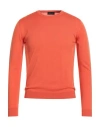 Roberto Collina Man Sweater Orange Size 36 Merino Wool