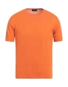 Roberto Collina Man Sweater Orange Size 40 Cotton In Orange