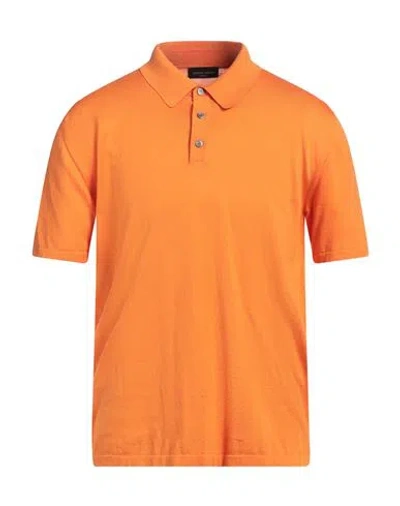 Roberto Collina Man Sweater Orange Size 38 Cotton