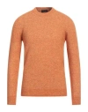 Roberto Collina Man Sweater Orange Size 38 Synthetic Fibers, Merino Wool, Silk, Cotton, Baby Alpaca