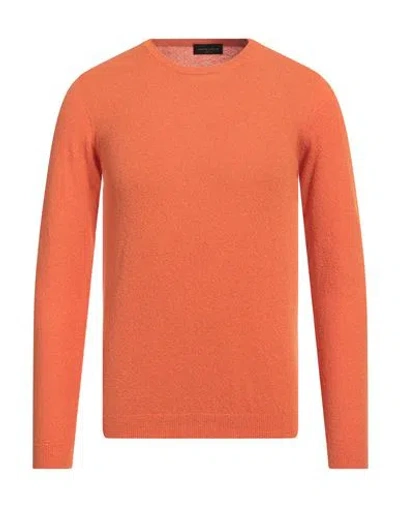 ROBERTO COLLINA ROBERTO COLLINA MAN SWEATER ORANGE SIZE 40 COTTON, POLYAMIDE