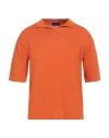 Roberto Collina Man Sweater Orange Size 36 Cotton
