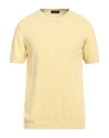 Roberto Collina Man Sweater Light Yellow Size 44 Linen In Yellow