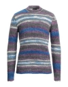 Roberto Collina Man Sweater Purple Size 42 Mohair Wool, Nylon, Wool In Purple
