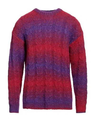Roberto Collina Man Sweater Red Size 42 Baby Alpaca Wool, Nylon In Multi