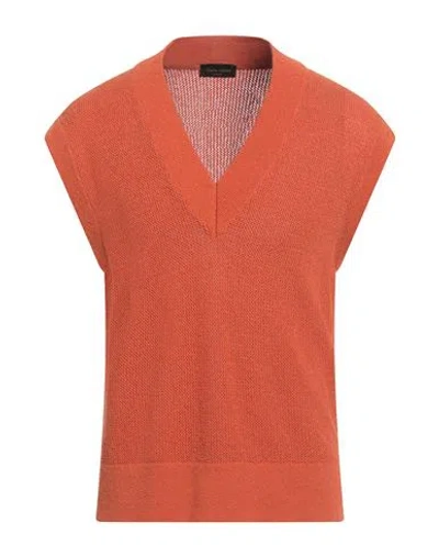 Roberto Collina Man Sweater Rust Size 36 Cotton, Nylon