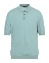 Roberto Collina Polo In Cyan Cotton In Sage Green