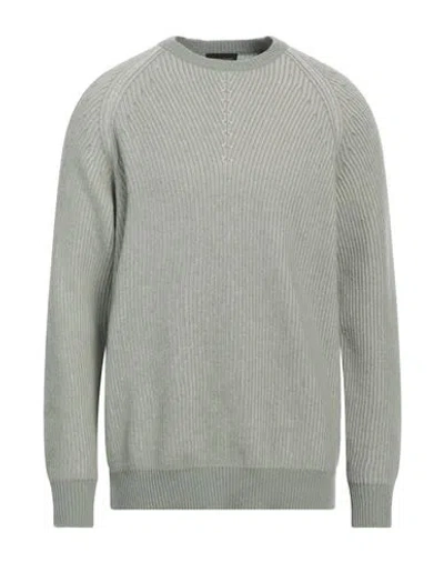 Roberto Collina Man Sweater Sage Green Size 44 Merino Wool In Gray