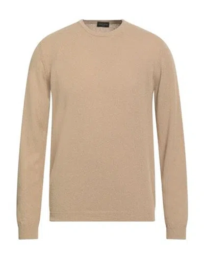 Roberto Collina Man Sweater Sand Size 42 Cotton, Nylon, Elastane In Pink