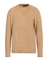 Roberto Collina Man Sweater Camel Size 42 Cotton, Nylon, Elastane In Beige