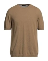 Roberto Collina Man Sweater Sand Size 42 Cotton, Polyamide In Beige