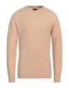 Roberto Collina Man Sweater Sand Size 44 Cashmere, Silk, Polyester In Beige