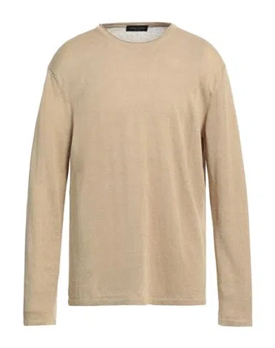 Roberto Collina Man Sweater Sand Size 44 Linen In Beige