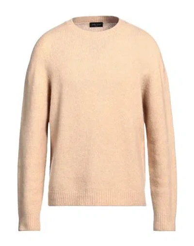 Roberto Collina Man Sweater Sand Size 46 Cashmere, Silk, Polyester In Beige