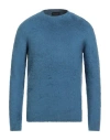 Roberto Collina Man Sweater Slate Blue Size 42 Cotton, Nylon, Elastane