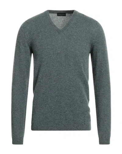 Roberto Collina Man Sweater Slate Blue Size 42 Wool In Gray