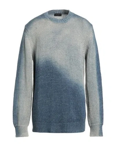Roberto Collina Man Sweater Slate Blue Size 46 Cotton, Polyamide
