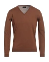 Roberto Collina Man Sweater Tan Size 44 Merino Wool In Brown