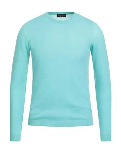 Roberto Collina Man Sweater Turquoise Size 36 Cashmere