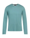Roberto Collina Man Sweater Turquoise Size 38 Merino Wool, Silk In Blue