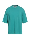 Roberto Collina Man Sweater Turquoise Size 42 Cotton In Blue